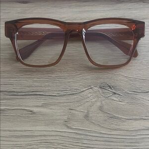 Viso One Brown Square Frame Glasses (Unisex)